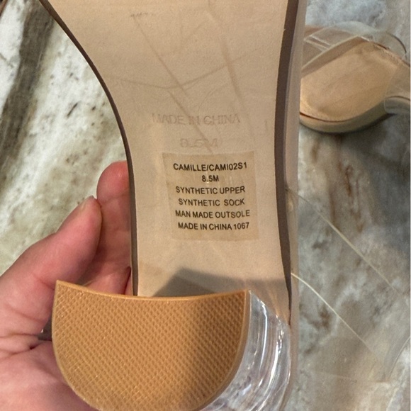 Women’s STEVE MADDEN Camille clear ankle strap block heel dress sandal- Size 8.5 - Picture 8 of 8